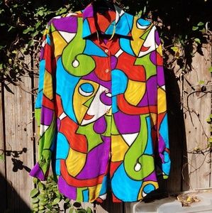 100% PURE SILK LONG SLEEVE BUTTON UP